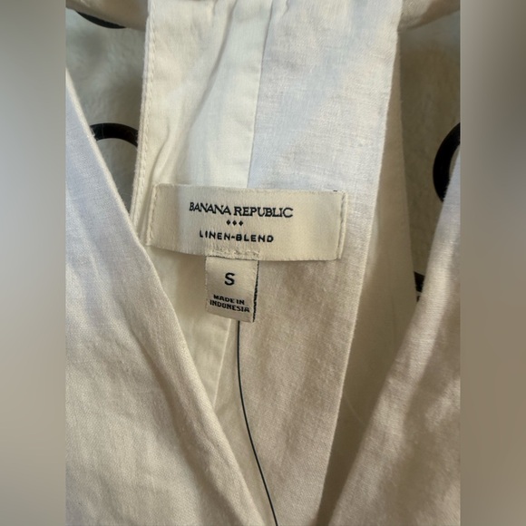Banana Republic White Linen Blend Open Back Top NWT Size Small Lined - Picture 7 of 9